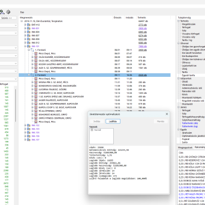 4. Járatszerkesztési felület.